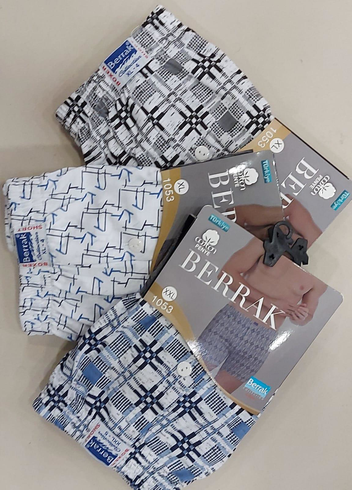 BERRAK 1053 ERKEK DESENLİ BOXER ŞORT TEKLİ
