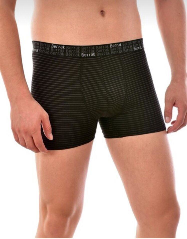 Berrak  4475 Erkek Çizgili Likrali Boxer 3 Adet