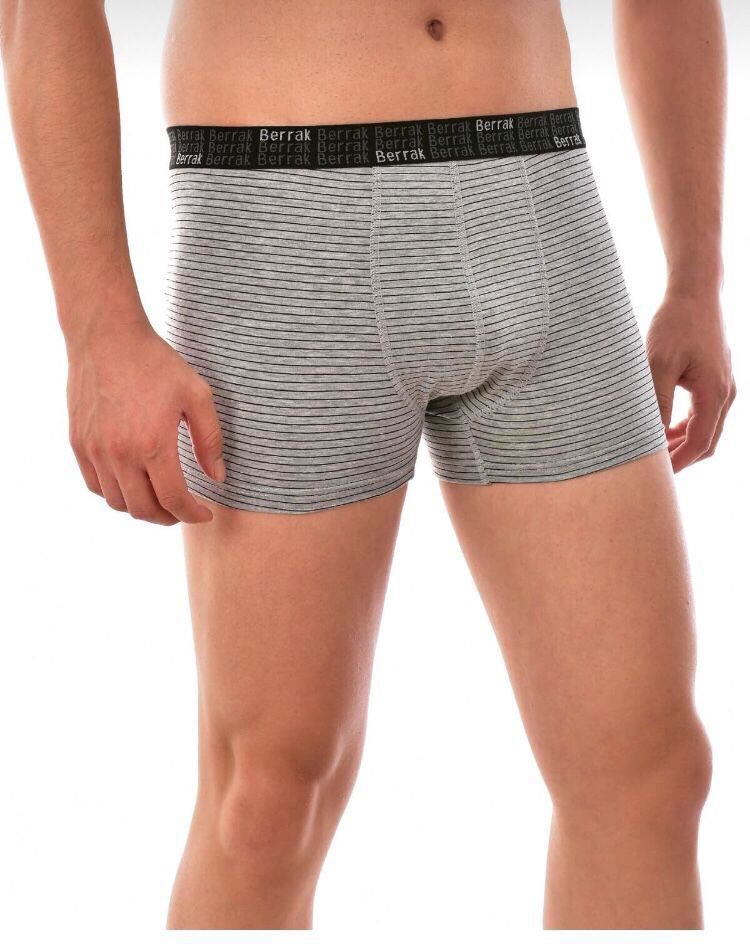 Berrak  4475 Erkek Çizgili Likrali Boxer Tekli