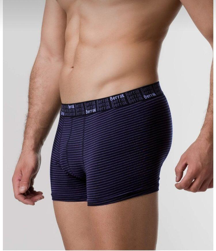 Berrak  4475 Erkek Çizgili Likrali Boxer 3 Adet