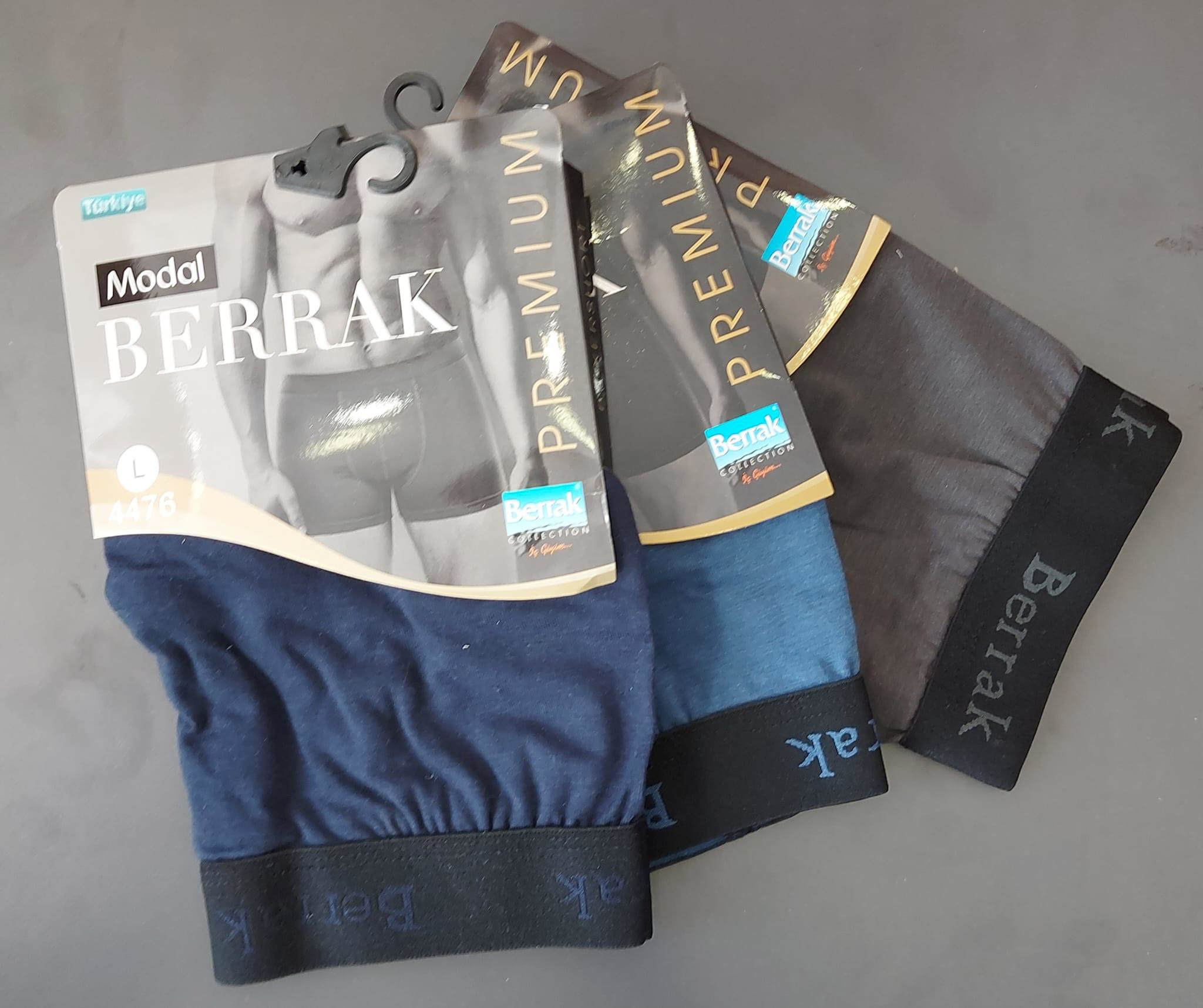 BERRAK 4476 ERKEK MODAL ÇOK RENKLİ LİKRALI BOXER 3 ADET