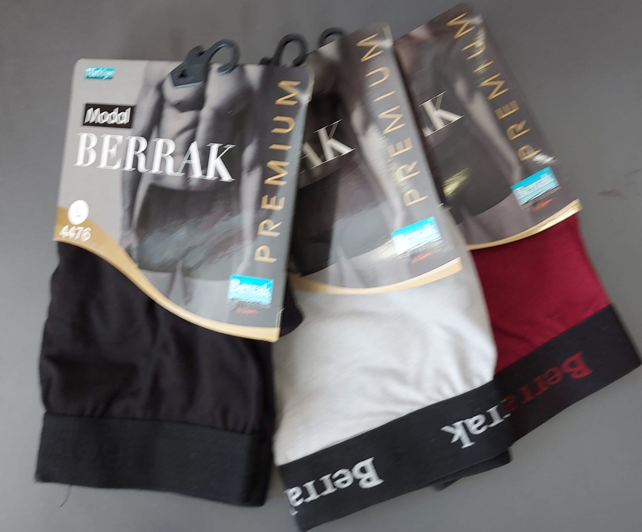 BERRAK 4476 ERKEK MODAL ÇOK RENKLİ LİKRALI BOXER 3 ADET