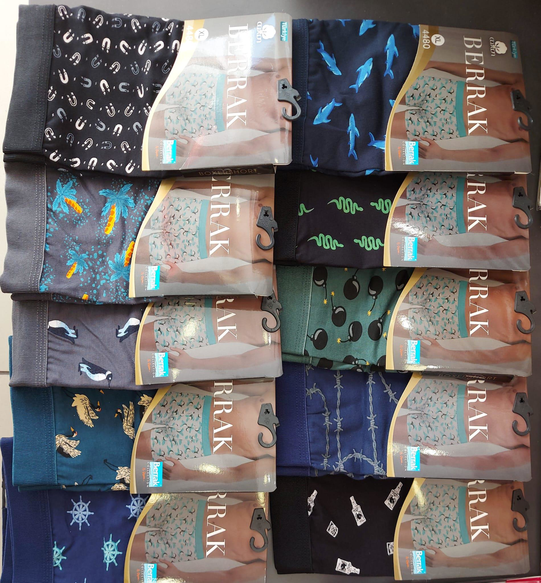 BERRAK 4480 ERKEK PENYE DESENLİ LİKRALI BOXER 12 ADET