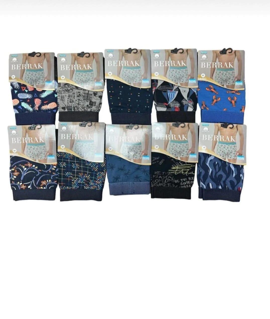 BERRAK 4480 ERKEK PENYE DESENLİ LİKRALI BOXER 12 ADET