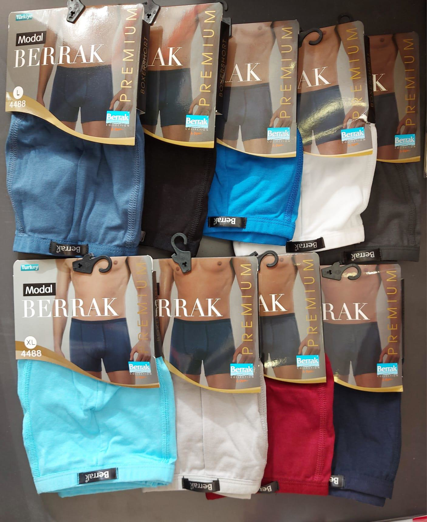 BERRAK 4488 ERKEK MODAL İNCE KEMER LASTİKLİ ÇOK RENKLİ BOXER 10 A