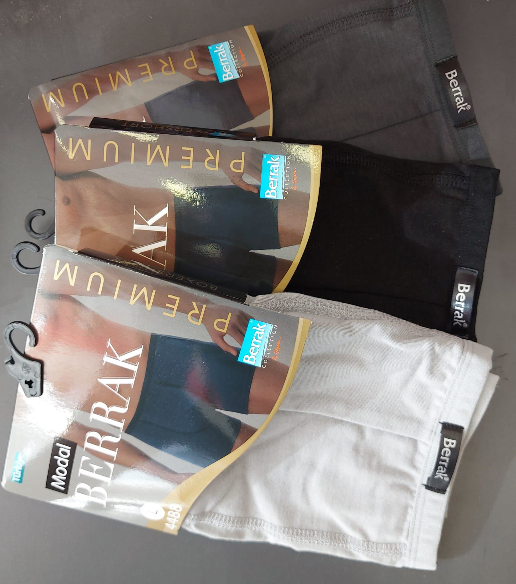 BERRAK 4488 ERKEK MODAL İNCE KEMER LASTİKLİ ÇOK RENKLİ BOXER 3 AD