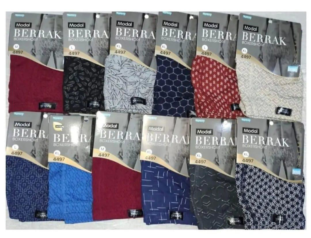 BERRAK 4497 ERKEK MODAL DESENLİ BOXER 12 ADET BERRAK 4497 ERKEK MODAL DESENLİ BOXER 12 ADET