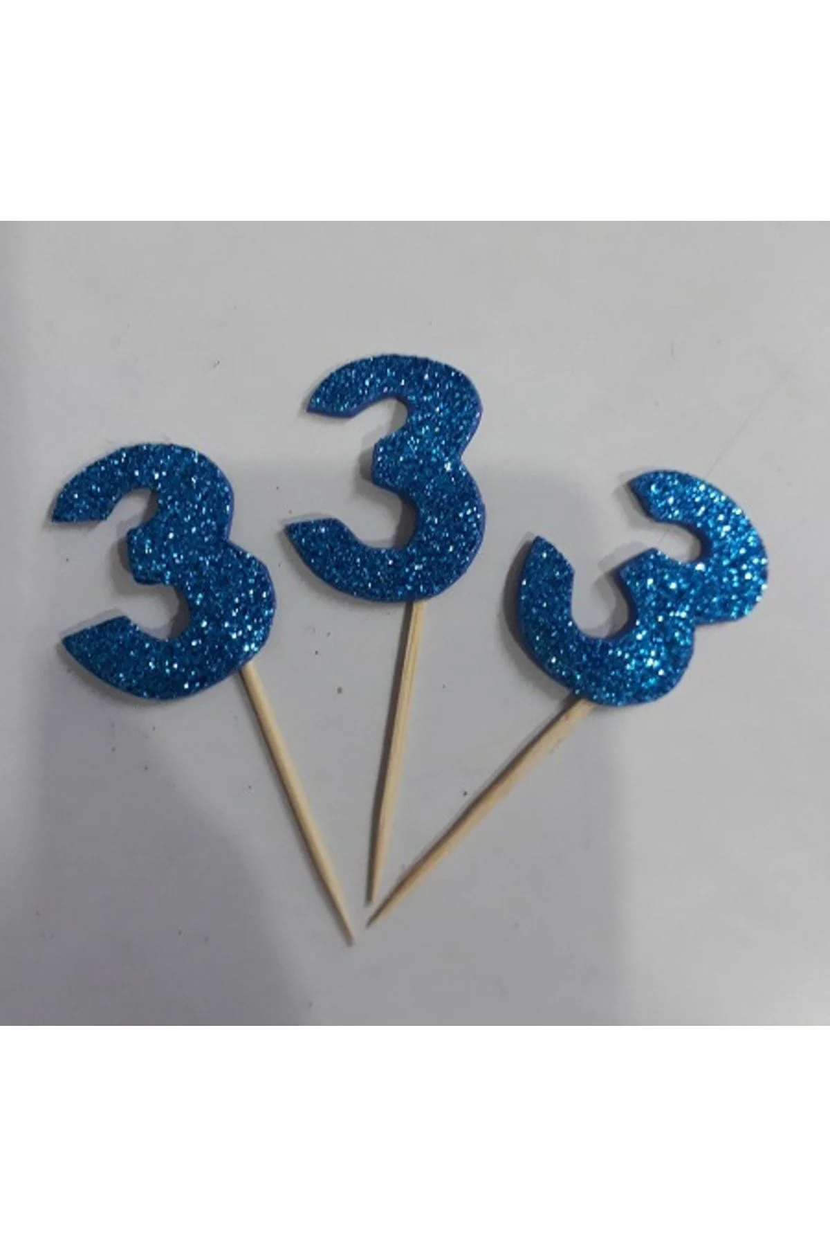 Beş Yaş Pasta Süsü, Doğum Günü Kürdanı 15 Li Mavi