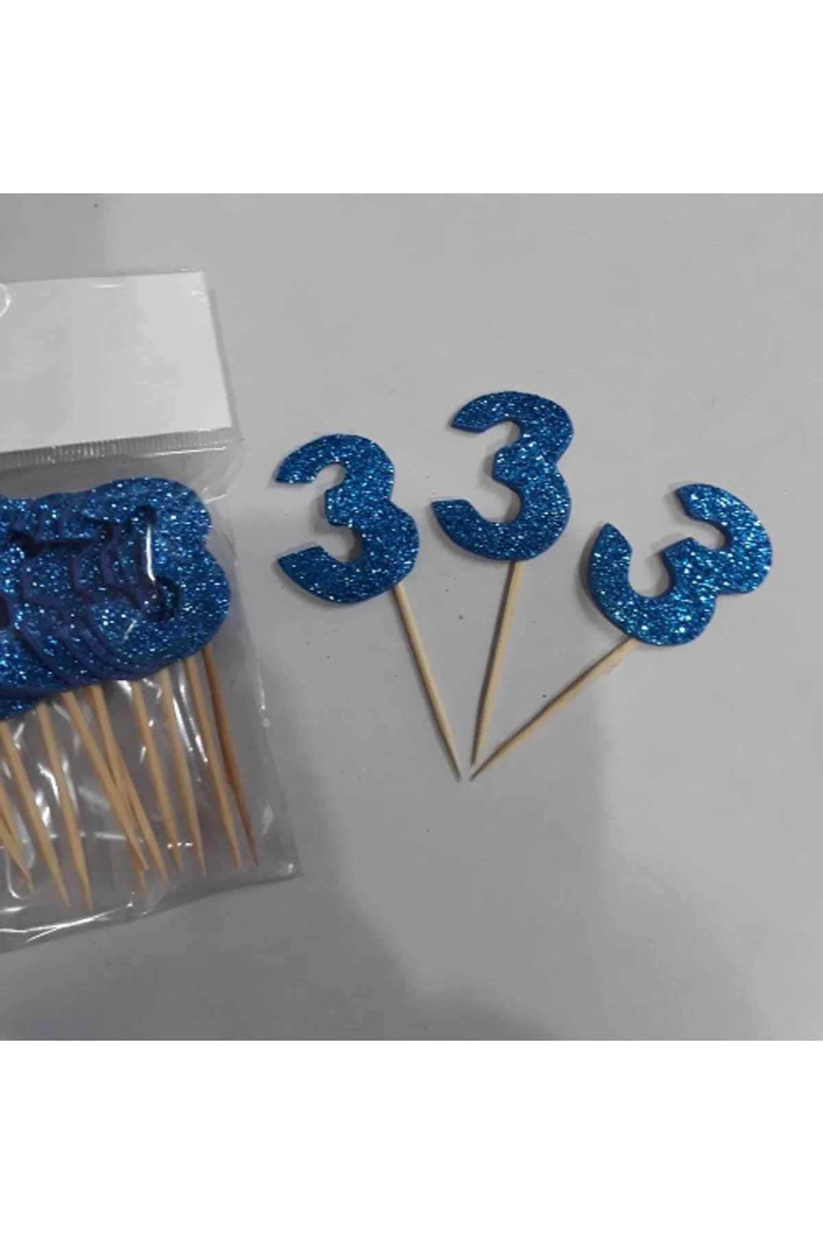 Beş Yaş Pasta Süsü, Doğum Günü Kürdanı 15 Li Mavi