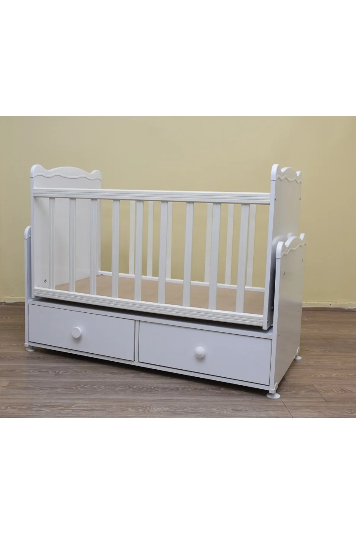 Beşik Bebek 12663 Sallanır Parlak beyaz 60*100 sağlığa zarar vermeyen Ürün - Görsel 2