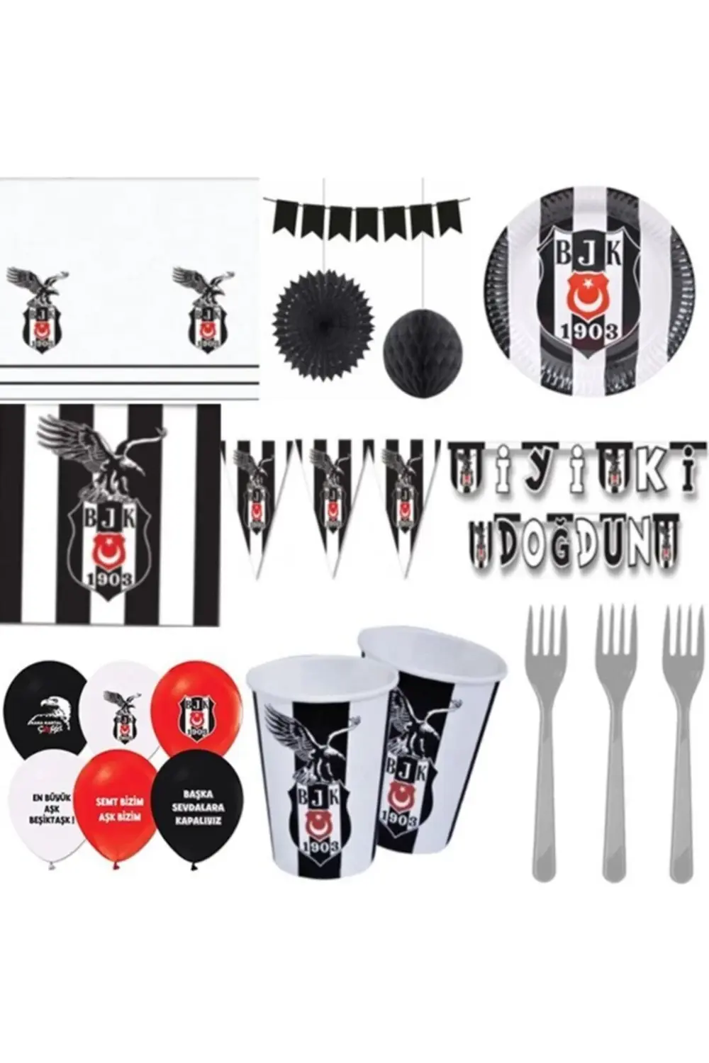 Beşiktaş Doğum Günü Seti 16 Kişilik