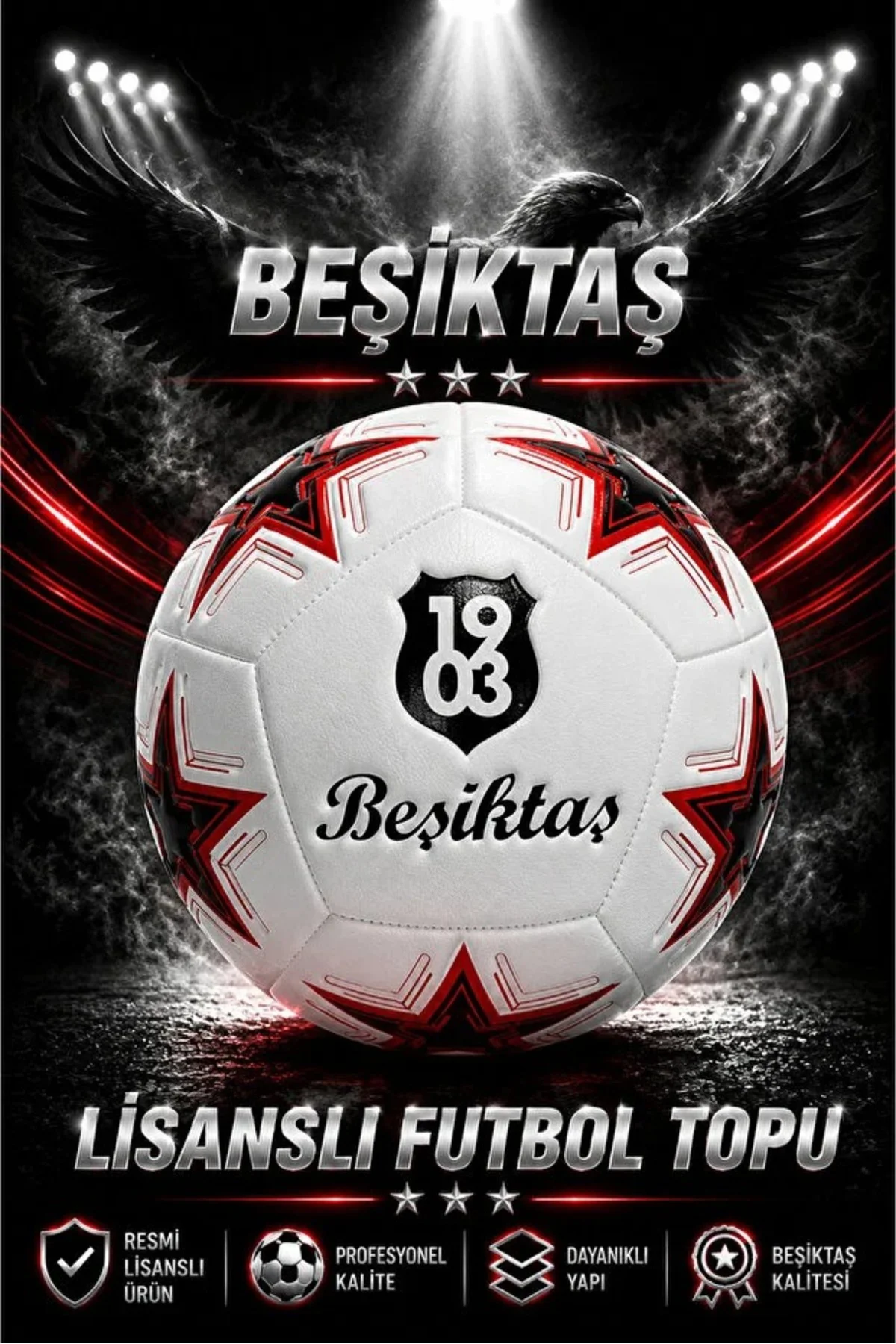 Beşiktaş Lisanslı Premium Orjinal Futbol Topu Yeni Sezon 430 Gr 5 No Futbol Topu Özel Seri Beşiktaş Lisanslı Premium Orjinal Futbol Topu Yeni Sezon 430 Gr 5 No Futbol Topu Özel Seri