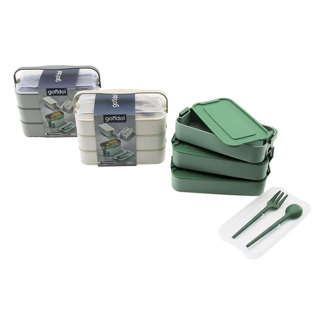 Beslenme Kutusu 3 Katlı X 420ML - Çatal - Kaşık - Tekli Taşıma Kulp Renkli Plastik Fiyatı, Yorumları ve Özellikleri