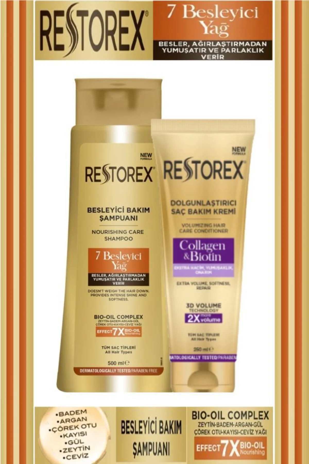 Besleyici Bakım Şampuanı 500 Ml+collagen&biotin Saç Bakım Kremi 250 Ml