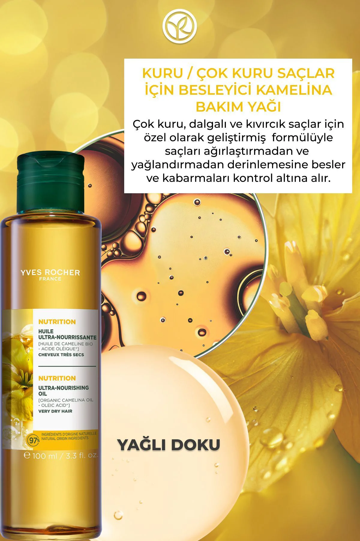 Besleyici Kamelina Bakım Yağı- Kuru/ Çok Kuru Saçlar/ Nutrition-4