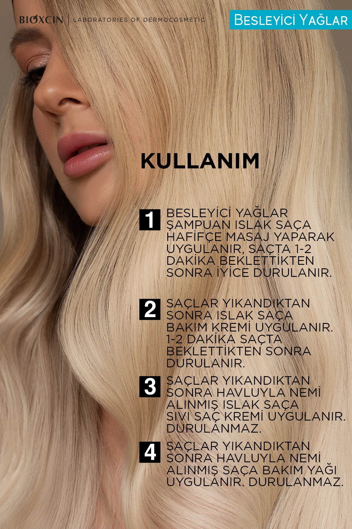 Besleyici Yağlar Bakım Şampuanı 300ml+Saç Bakım Yağı 150ml+Saç Bakım Kremi + Sıvı Saç Kremi
