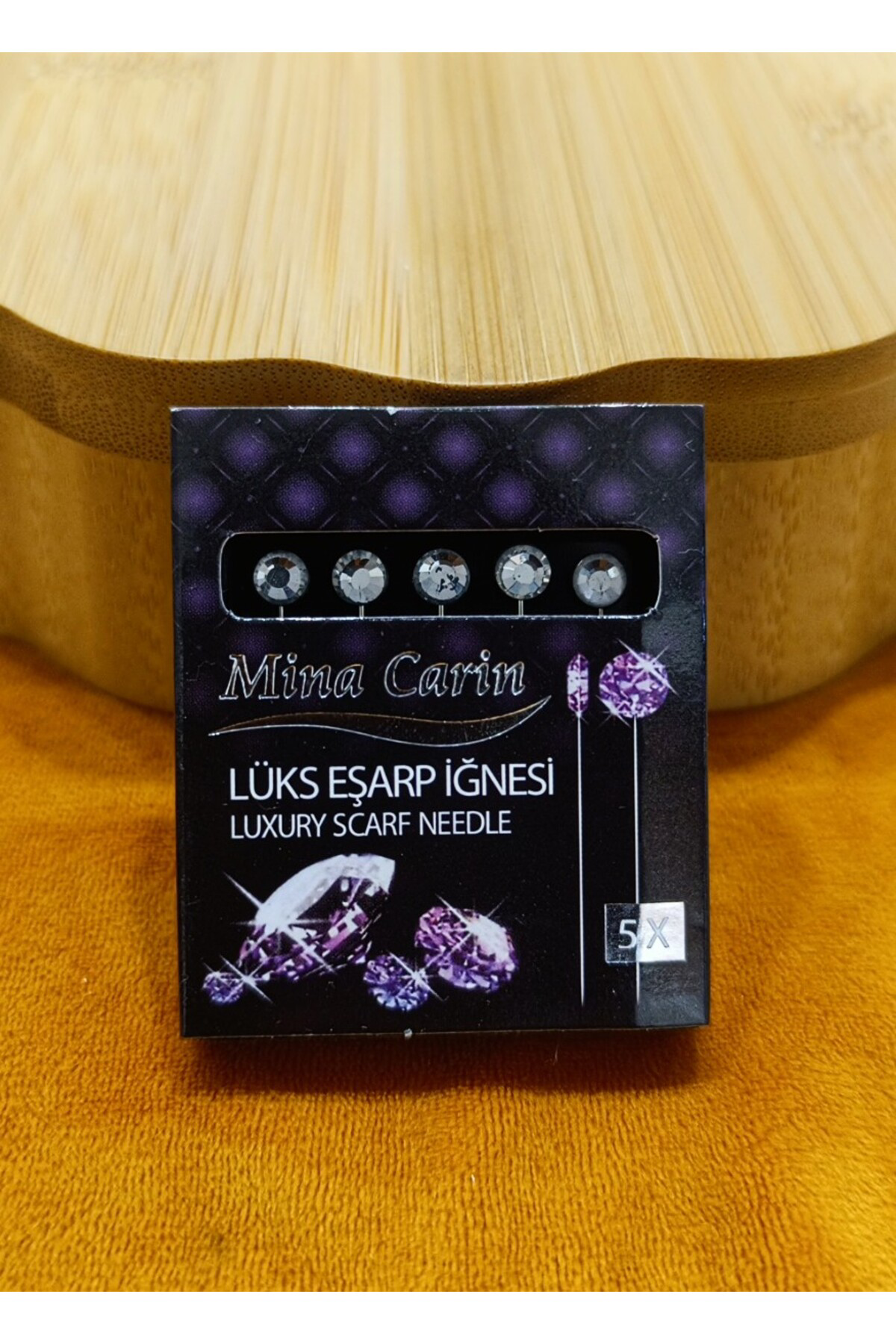 Monalisa Home Beşli Lüks Beyaz Parlak Eşarp İğnesi