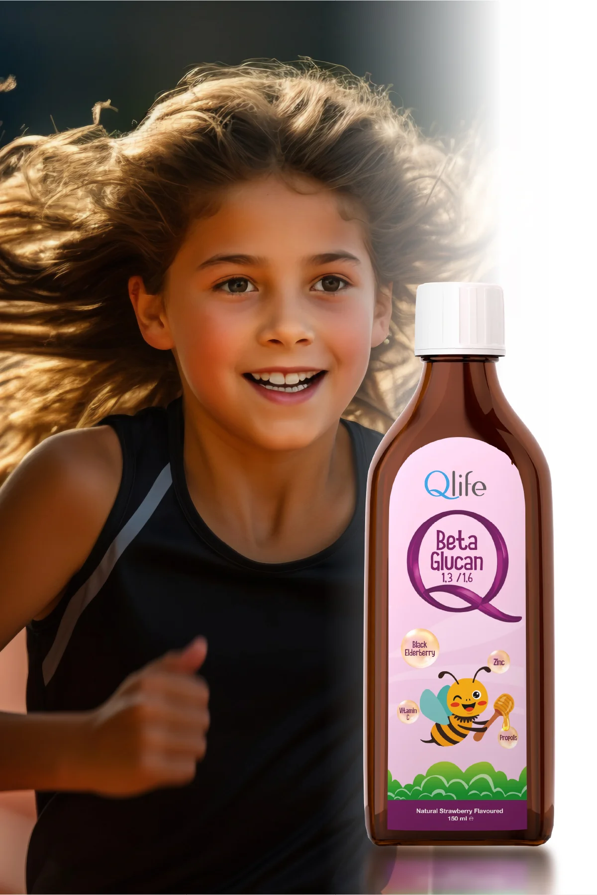 Beta Glukan C Vitamini ve Çinko ve Propolisli Çilek Aromalı Şurup 150 ml