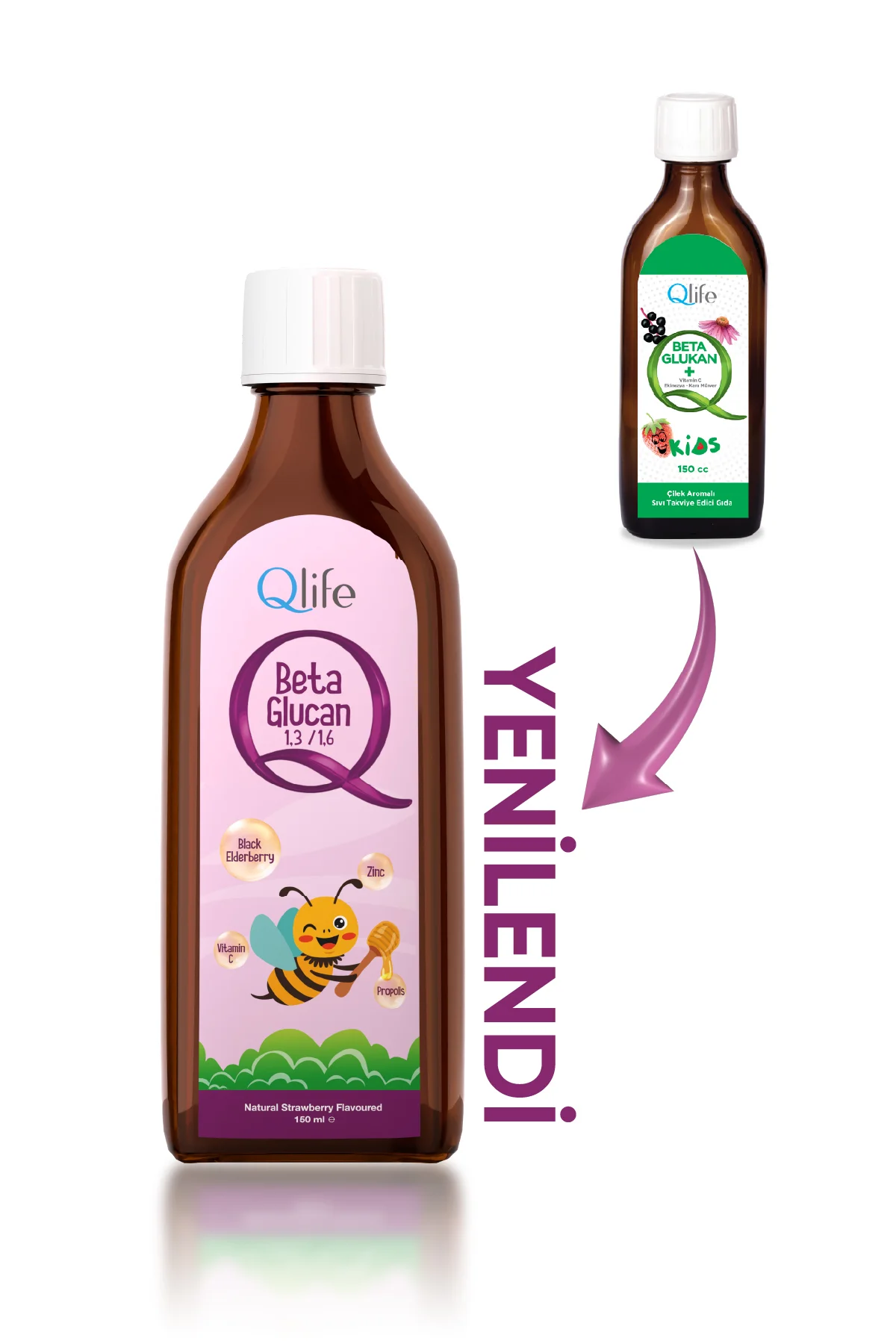 Beta Glukan C Vitamini ve Çinko ve Propolisli Çilek Aromalı Şurup 150 ml