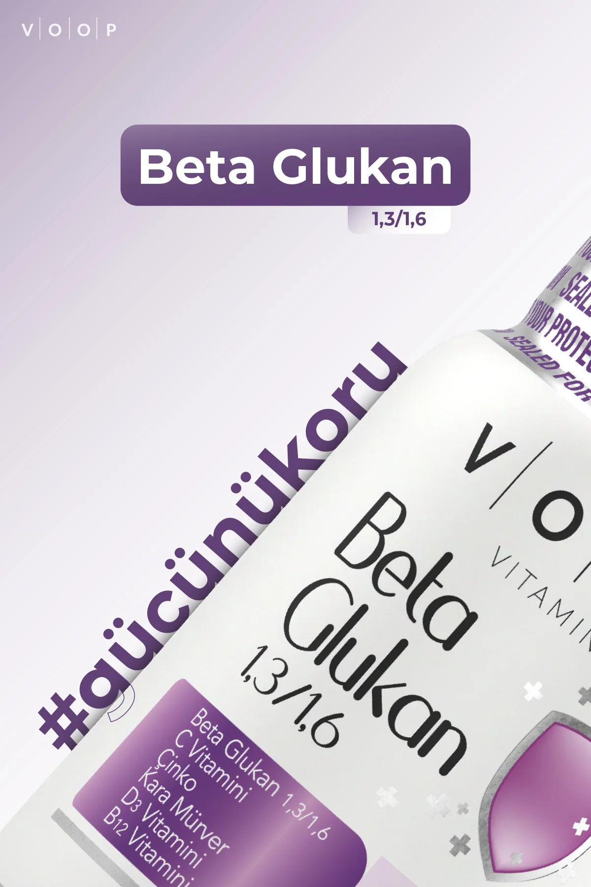 Beta Glukan Kara Mürver, C Vitamini, Çinko Bitkisel Vegan 30 Kapsül
