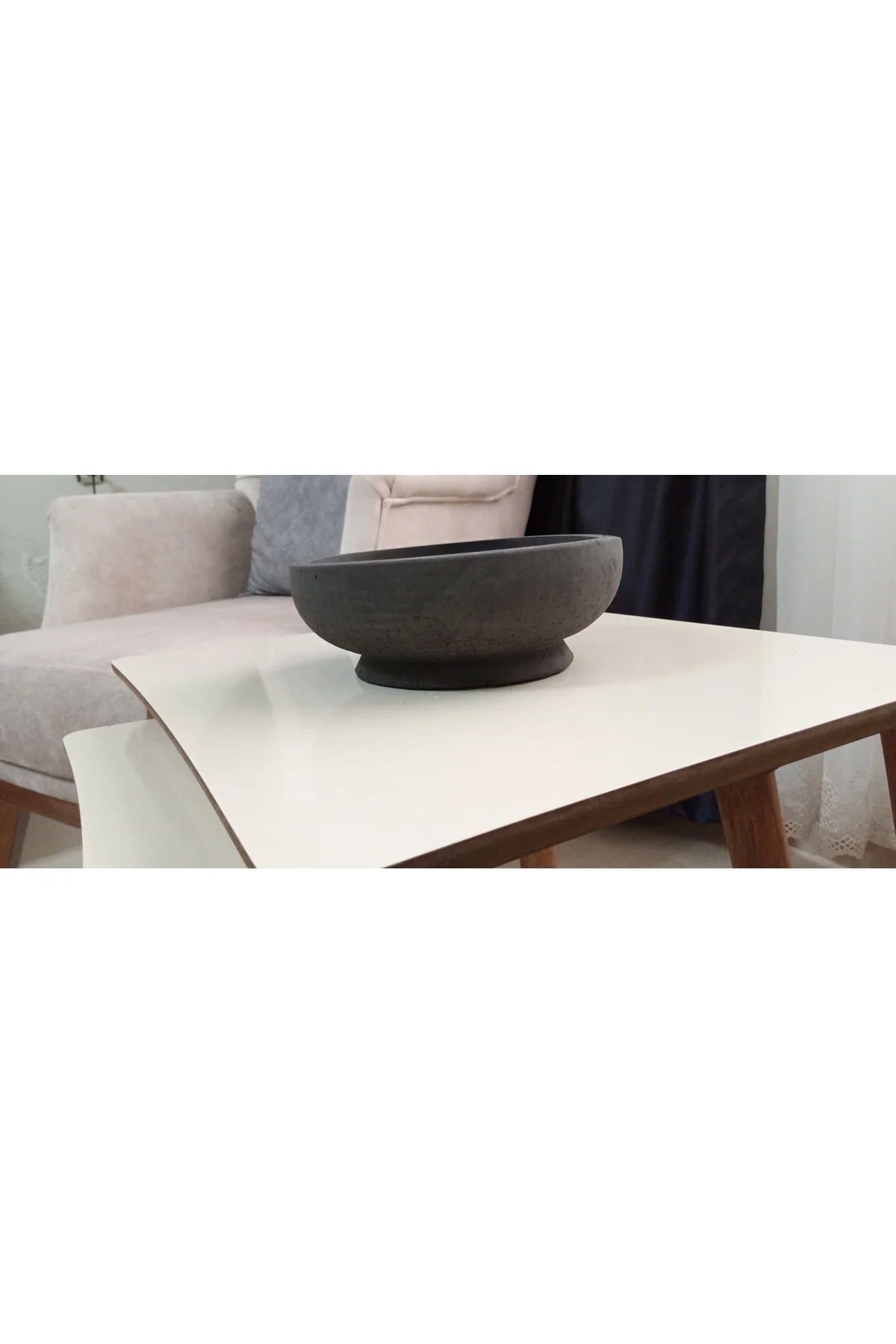 Beton Bonsai Saksısı siyah çift taban Beton Bonsai Saksısı siyah çift taban
