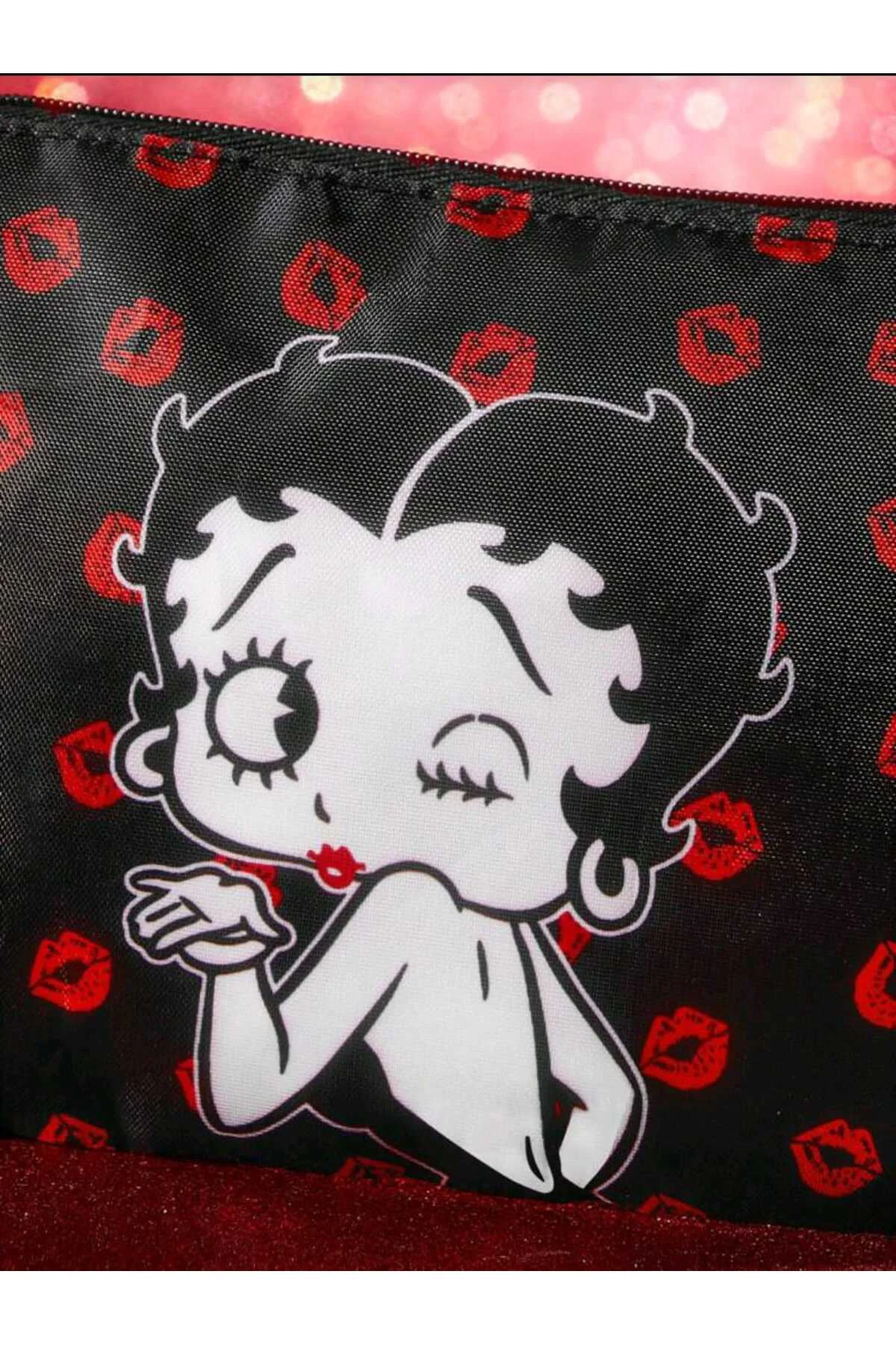 Betty Boop 2'li Organizer Makyaj Seyahat Çantası