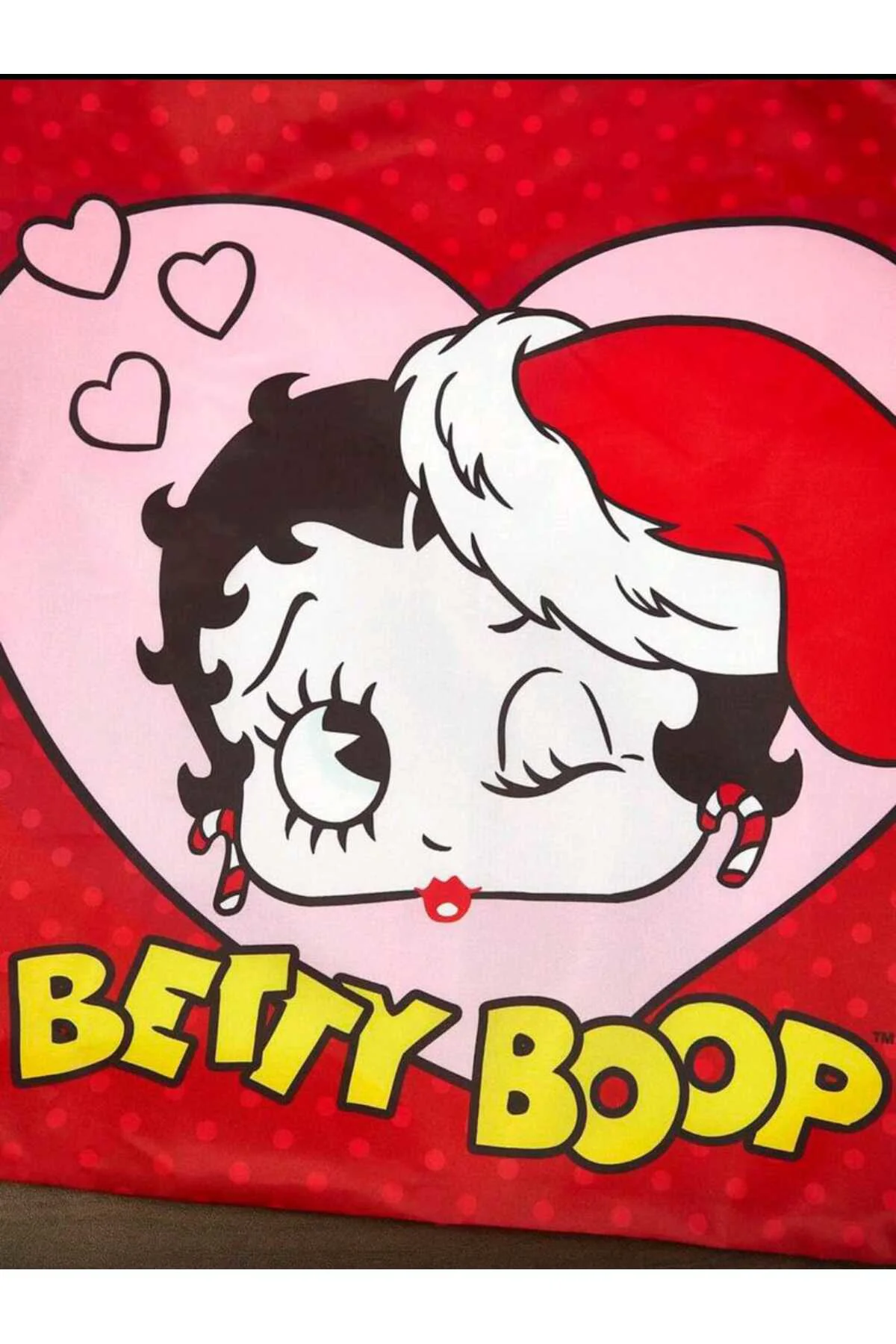 Betty Boop Kırmızı Katlanabilir Alışveriş Çantası