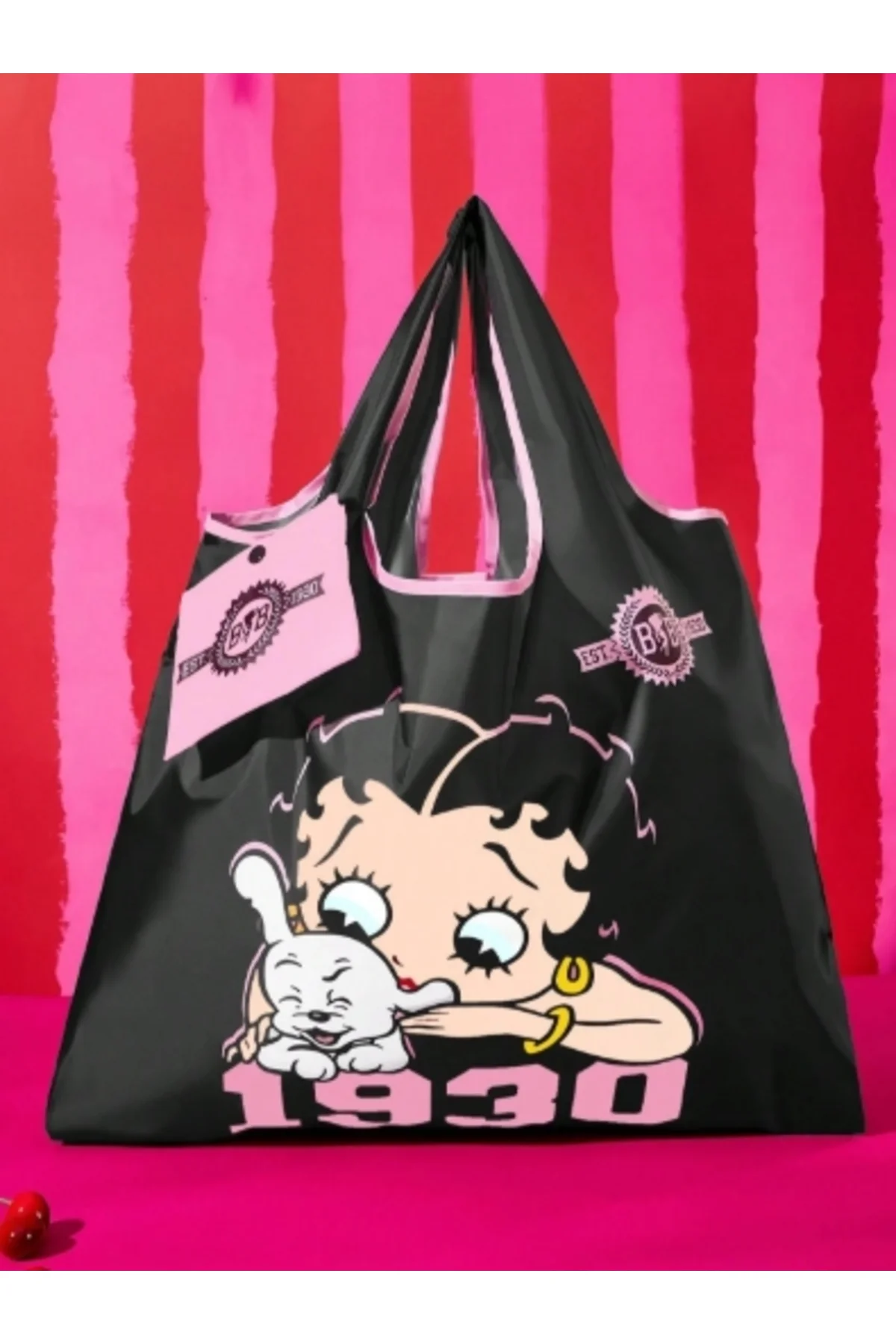 Betty Boop Temalı Geniş ve Dayanıklı Tote Çanta, Market Alışverişi ve Seyahat Kullanımına Uygun Betty Boop Temalı Geniş ve Dayanıklı Tote Çanta, Market Alışverişi ve Seyahat Kullanımına Uygun - Görsel 2