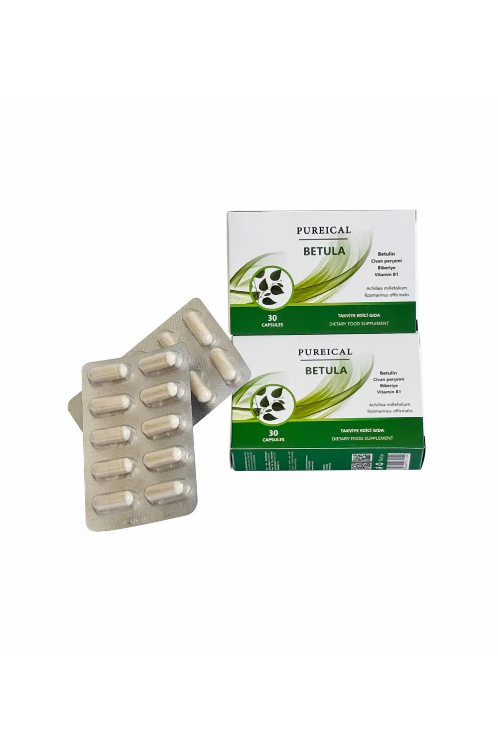 Betula Huş Ağacı Özü Betulin Civan Perçemi Biberiye B1 Vitamini 30 Kapsül Betula Huş Ağacı Özü Betulin Civan Perçemi Biberiye B1 Vitamini 30 Kapsül