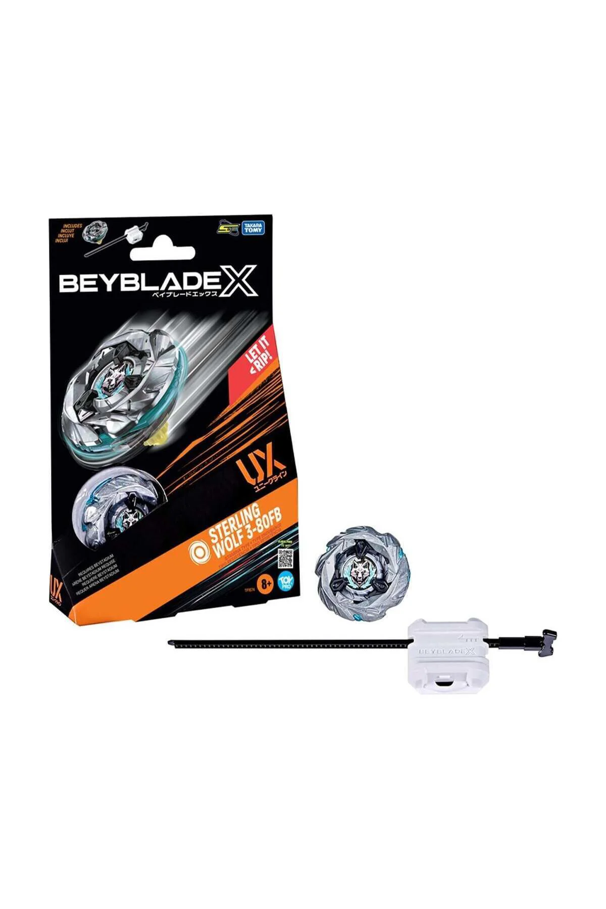 BEY26000 Beyblade Tekli Set X UX Sterling Wolf 3-80FB - TP1674