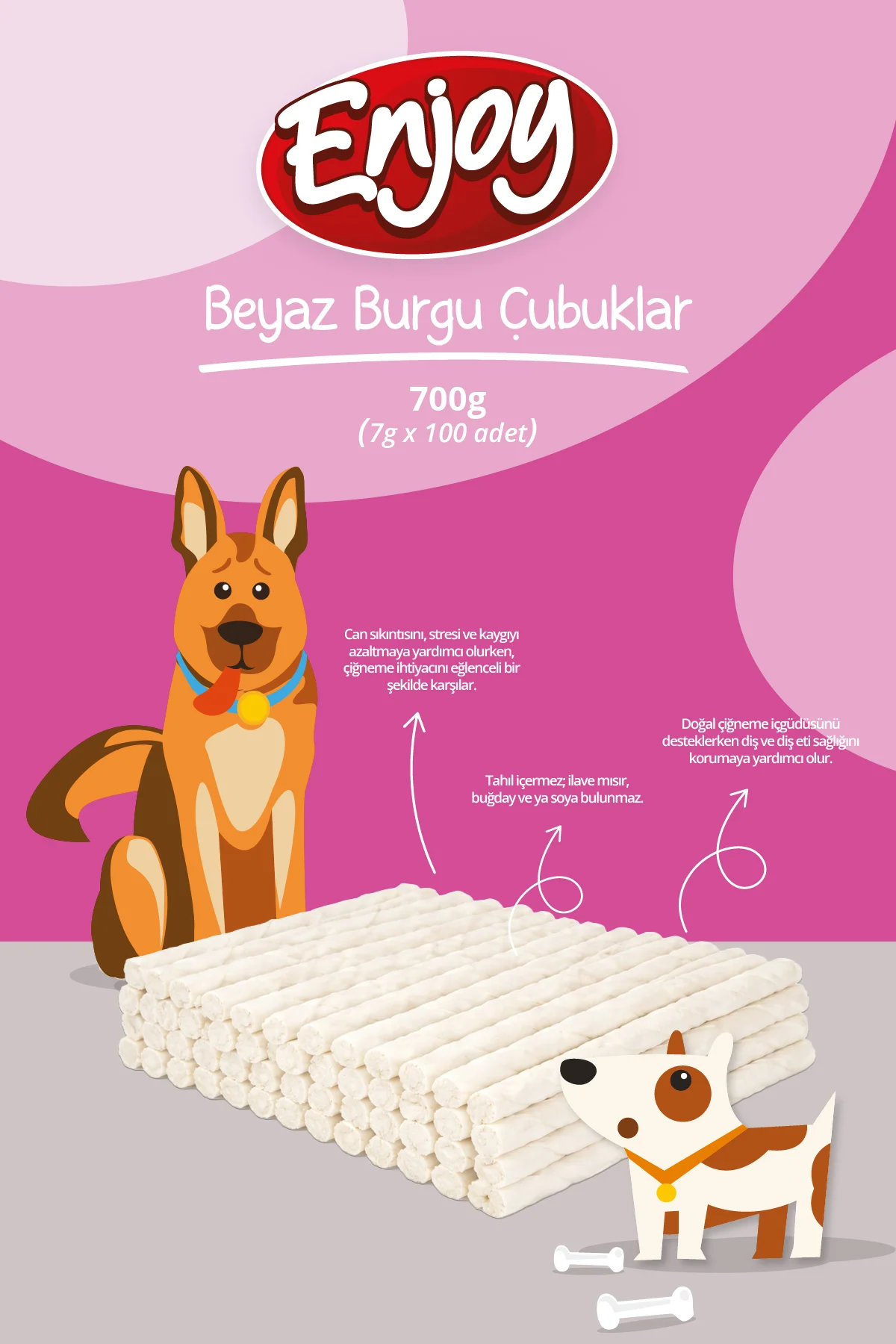 Beyaz 100'lü Burgu Çubuklar 700g
