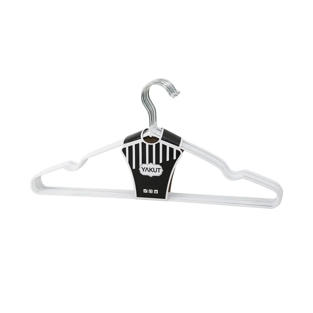 BEYAZ 10PCS SİLİKON KAPLAMALI METAL ELBİSE ASKISI 40CM (4741)