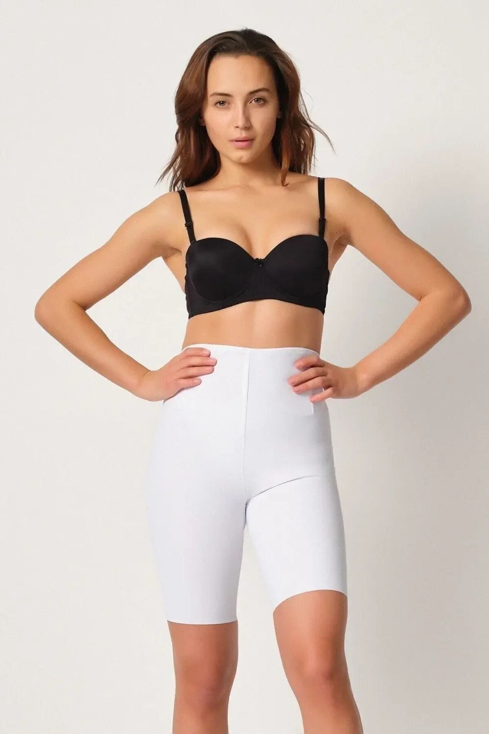 Beyaz 2927 Bel Dekolteli Balenli Paçalı Lazer Korse