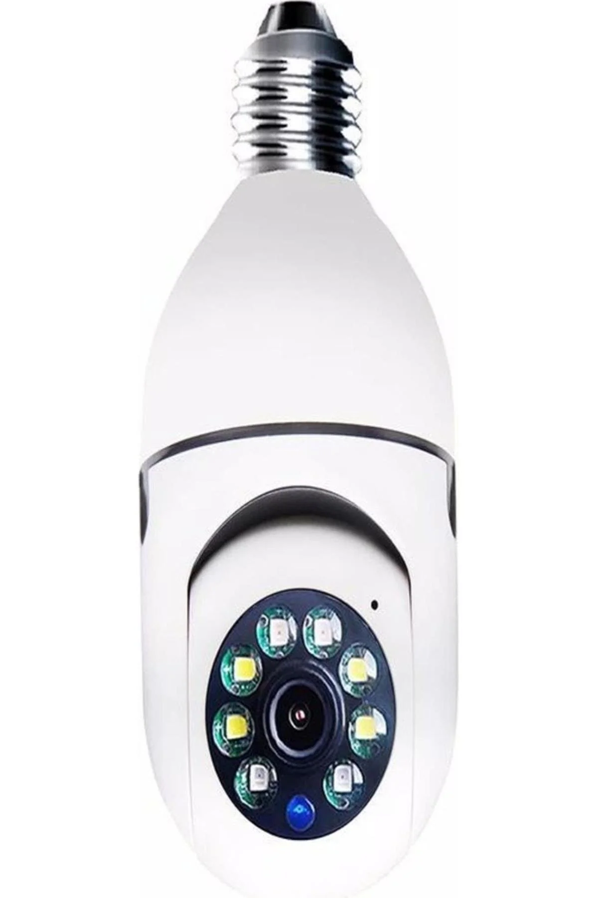 Beyaz 360 derece dönebilen gece görüşlü kablosuz wifi IP kamera HD kayıt SD kart destekli