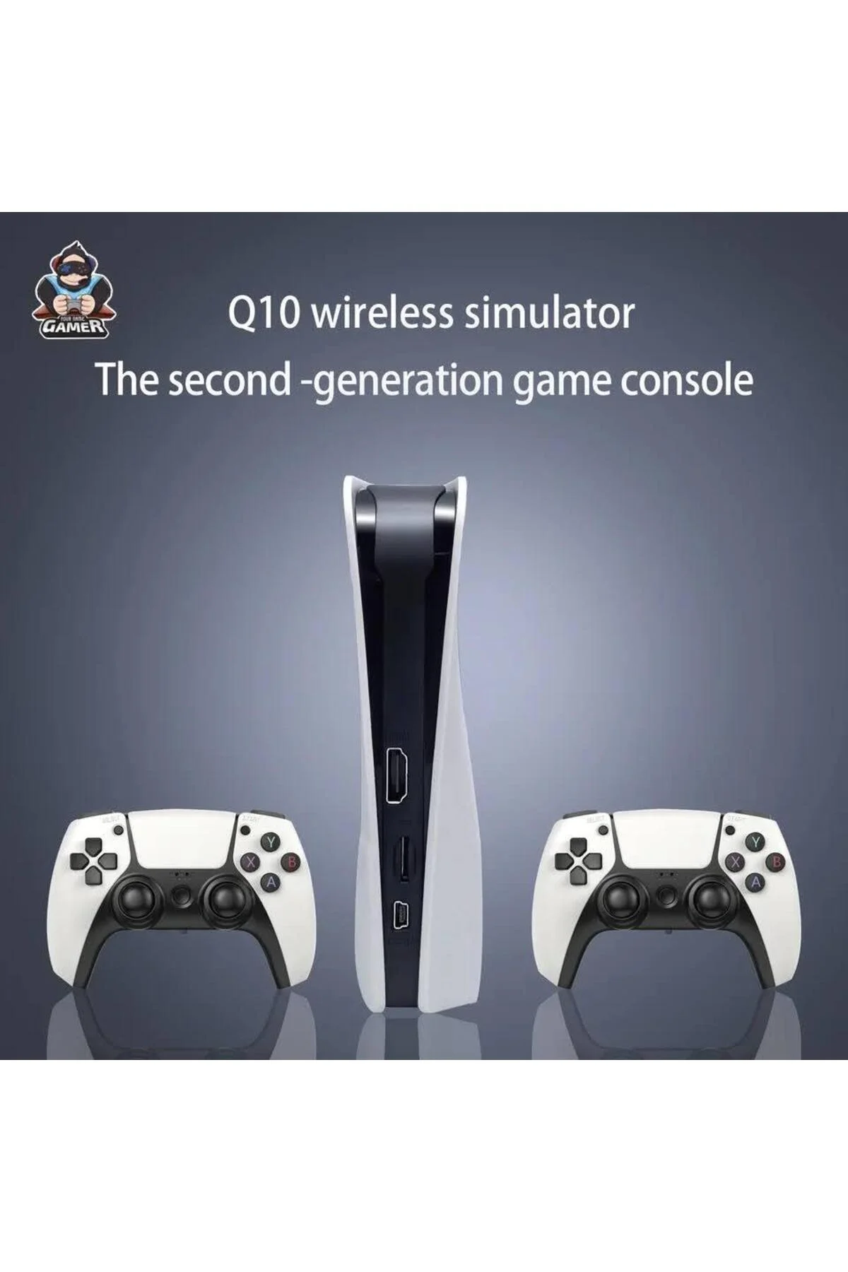 Beyaz 4K UHD retro joystickli çift kişilik oyun konsolu 128GB PS1 PES GTA destekli