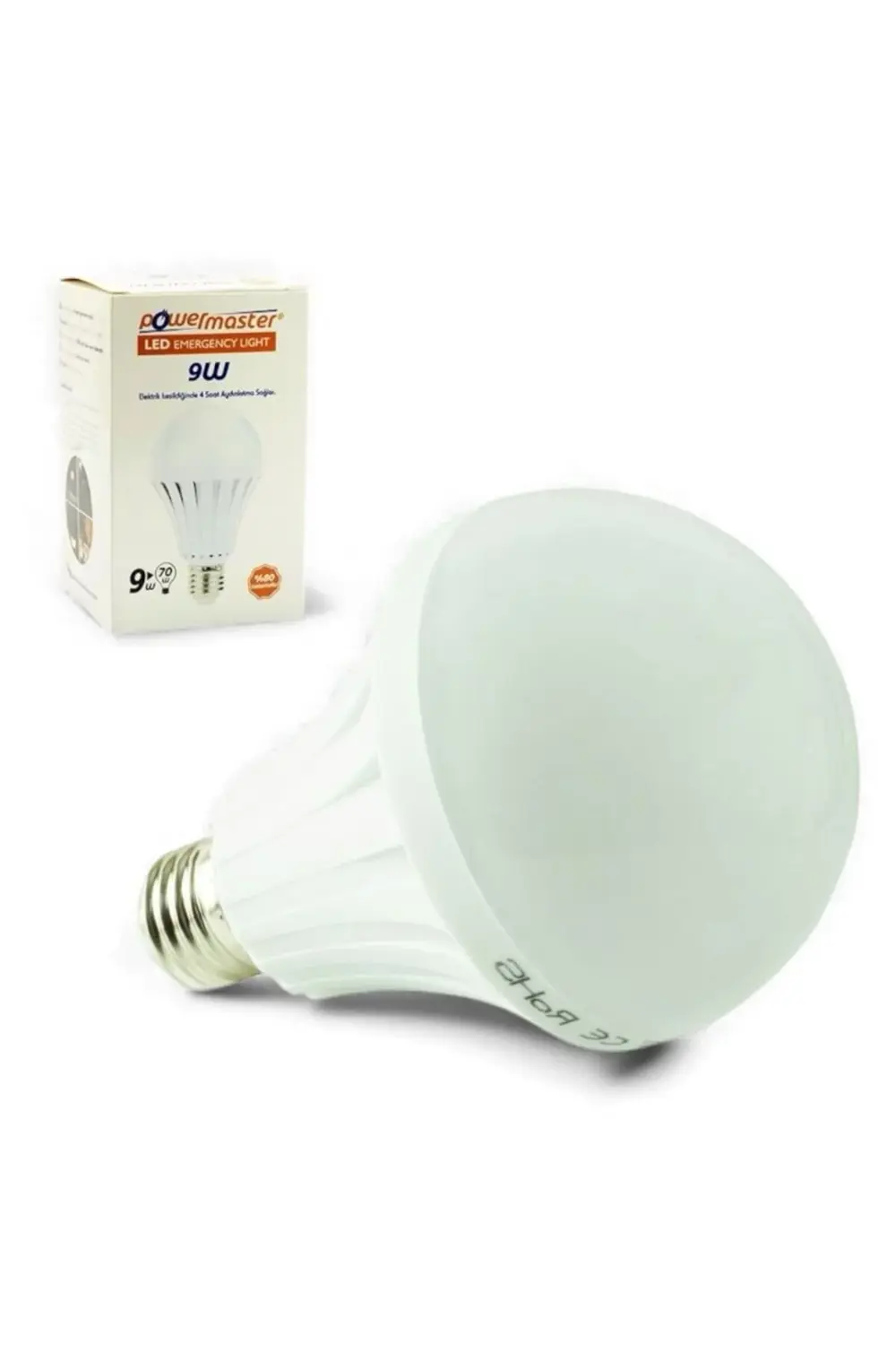 Beyaz 9W E27 220V Şarjlı LED Ampul 6500K – Kesinti Anında Otomati