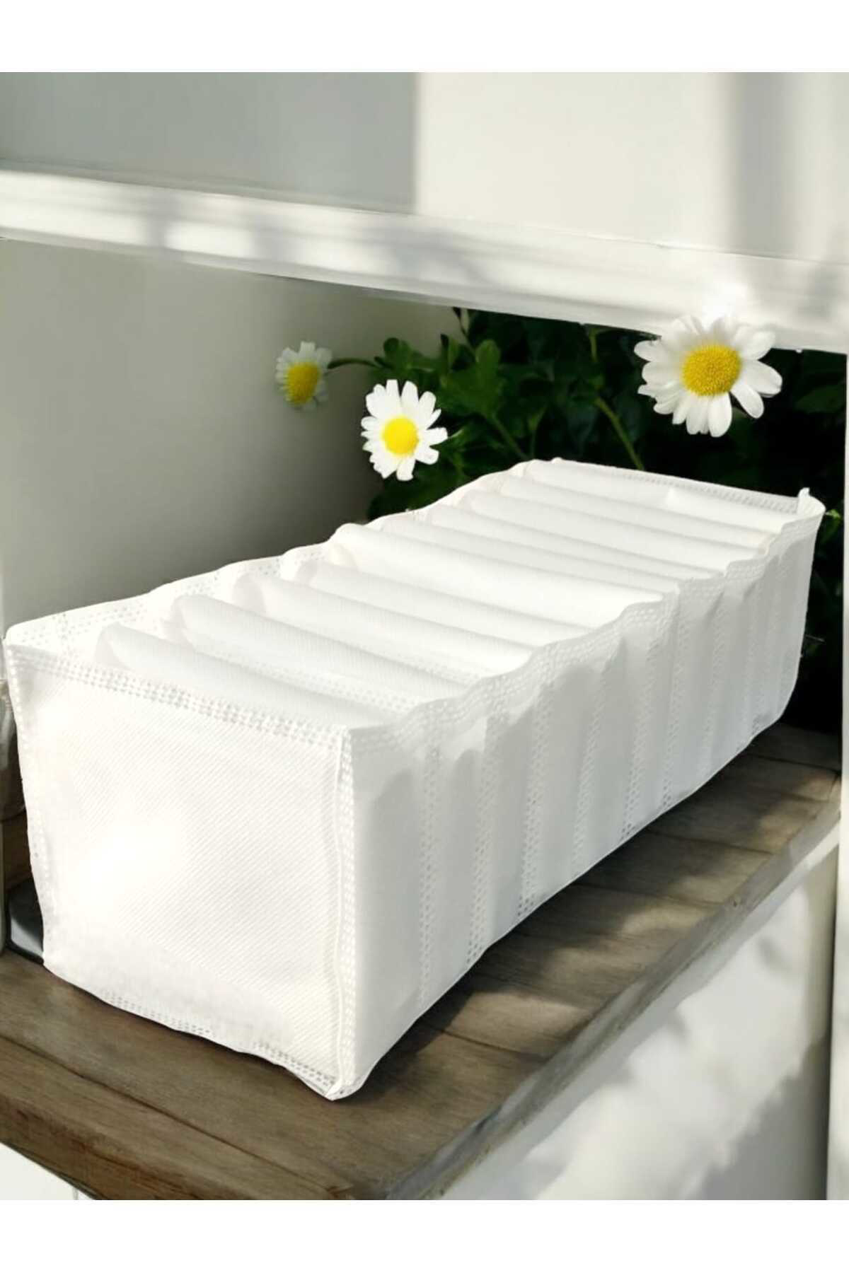 Beyaz Akordiyon Tipi Medium 11 Gözlü Çekmece Içi Düzenleyici Dola