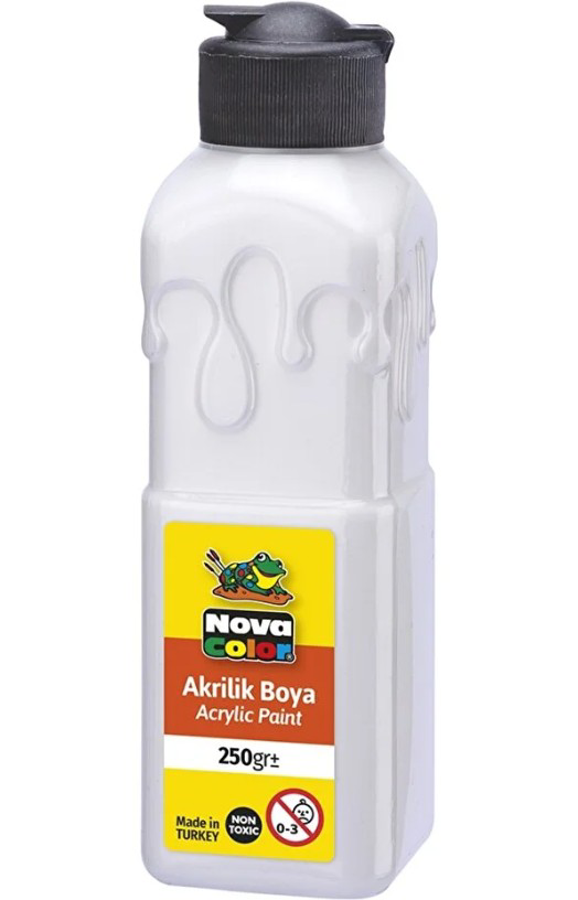 Beyaz Akrilik Boya 250 gr 1 Adet Su Bazlı Akrilik Boyası Hobi San