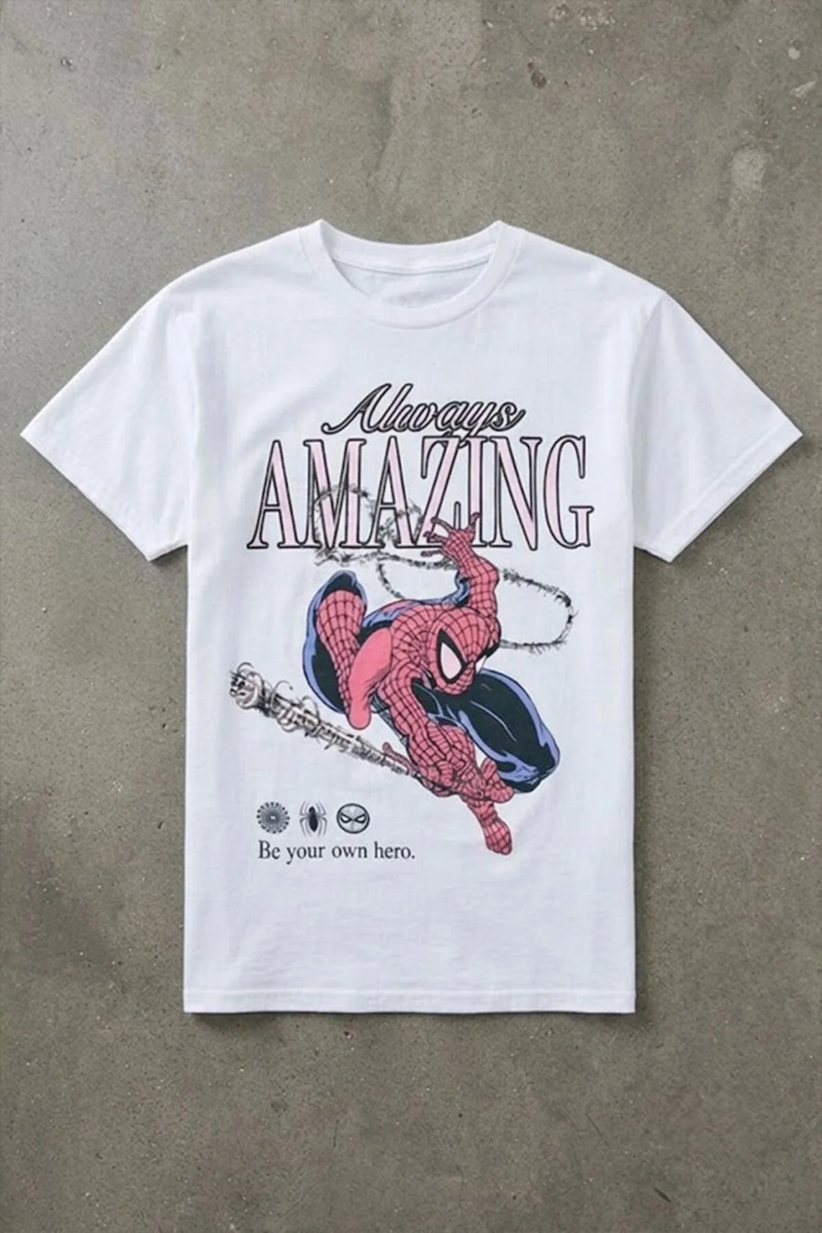 Beyaz Always Amazing Spider Cartoon Unisex T-Shirt Beyaz Always Amazing Spider Cartoon Unisex T-Shirt