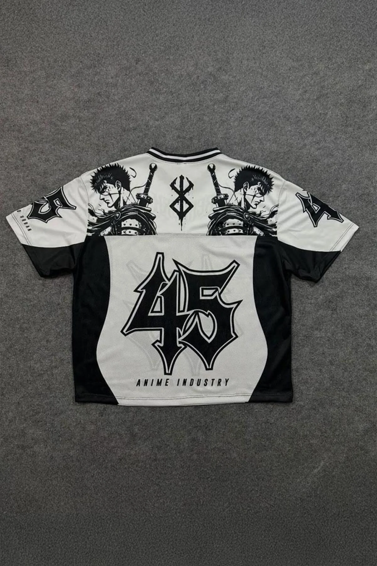 Beyaz Anime Berserk Guts 45 Number V Yaka Unisex Forma