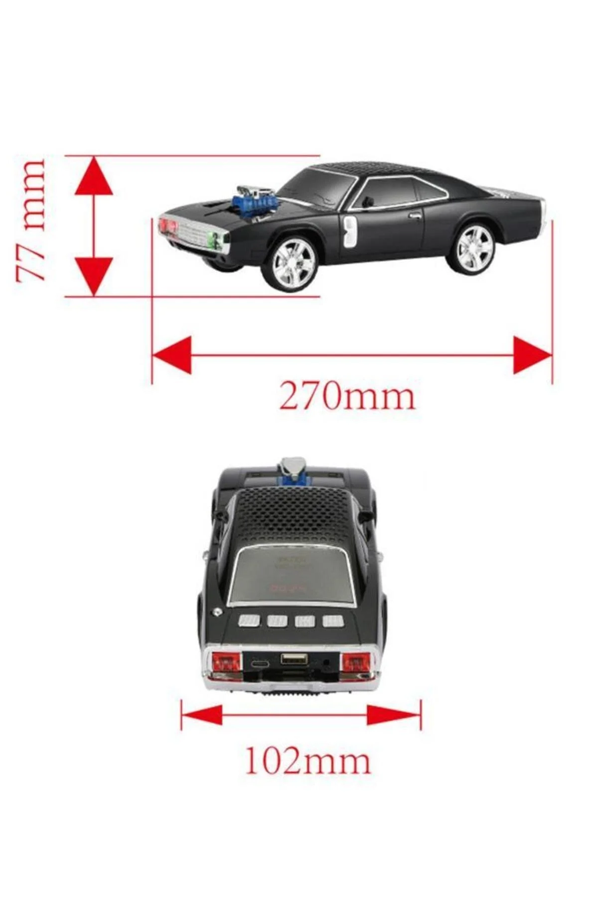 Beyaz araba tasarım Bluetooth özellikli USB AUX FM radyo ve LED ışıklı nostaljik hoparlör