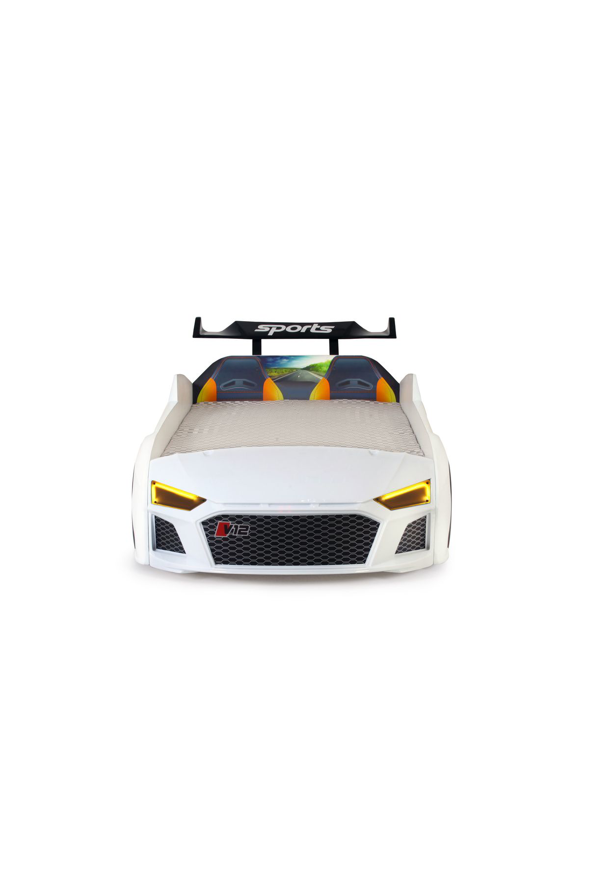 Ferramini Beyaz Arabali Yatak V12 Audi İşikli Full Plastik