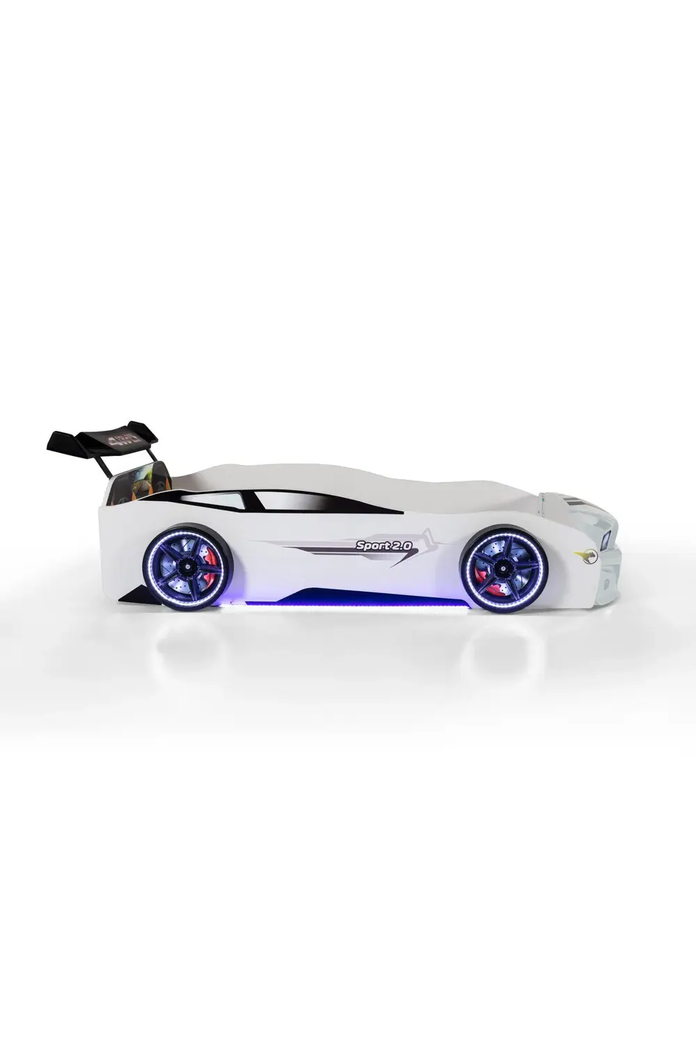 Beyaz Arabalı Yatak Sport Mst Full Ledli Işıklı