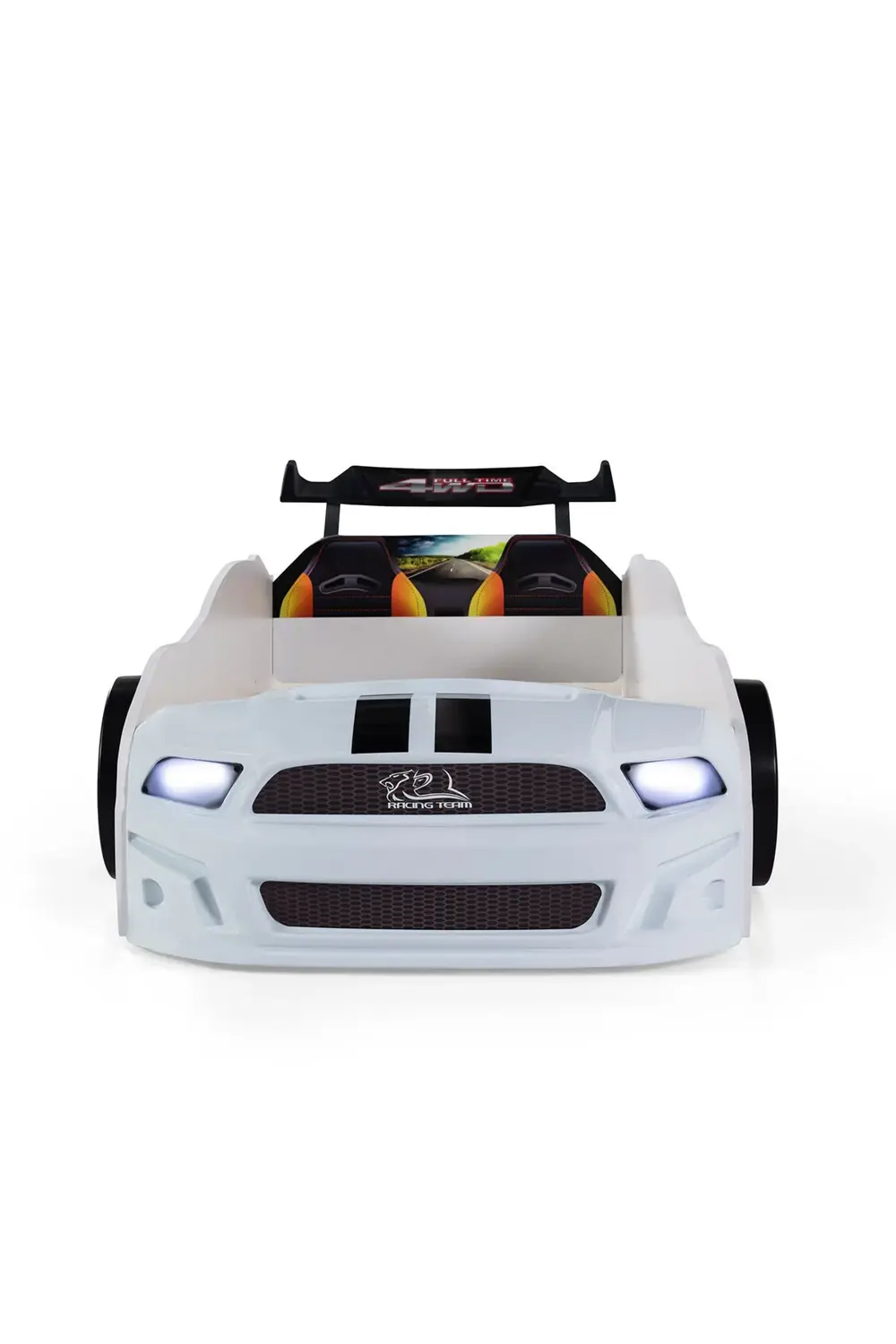 Beyaz Arabalı Yatak Sport Mst Full Ledli Işıklı