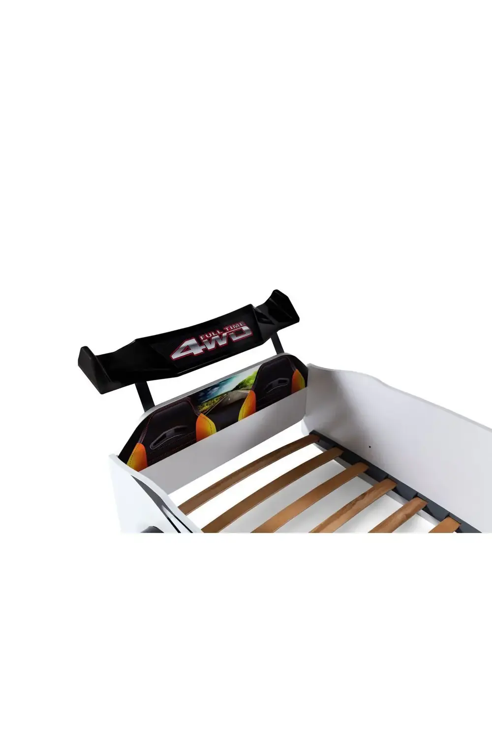 Beyaz Arabalı Yatak Sport Mst Full Ledli Işıklı