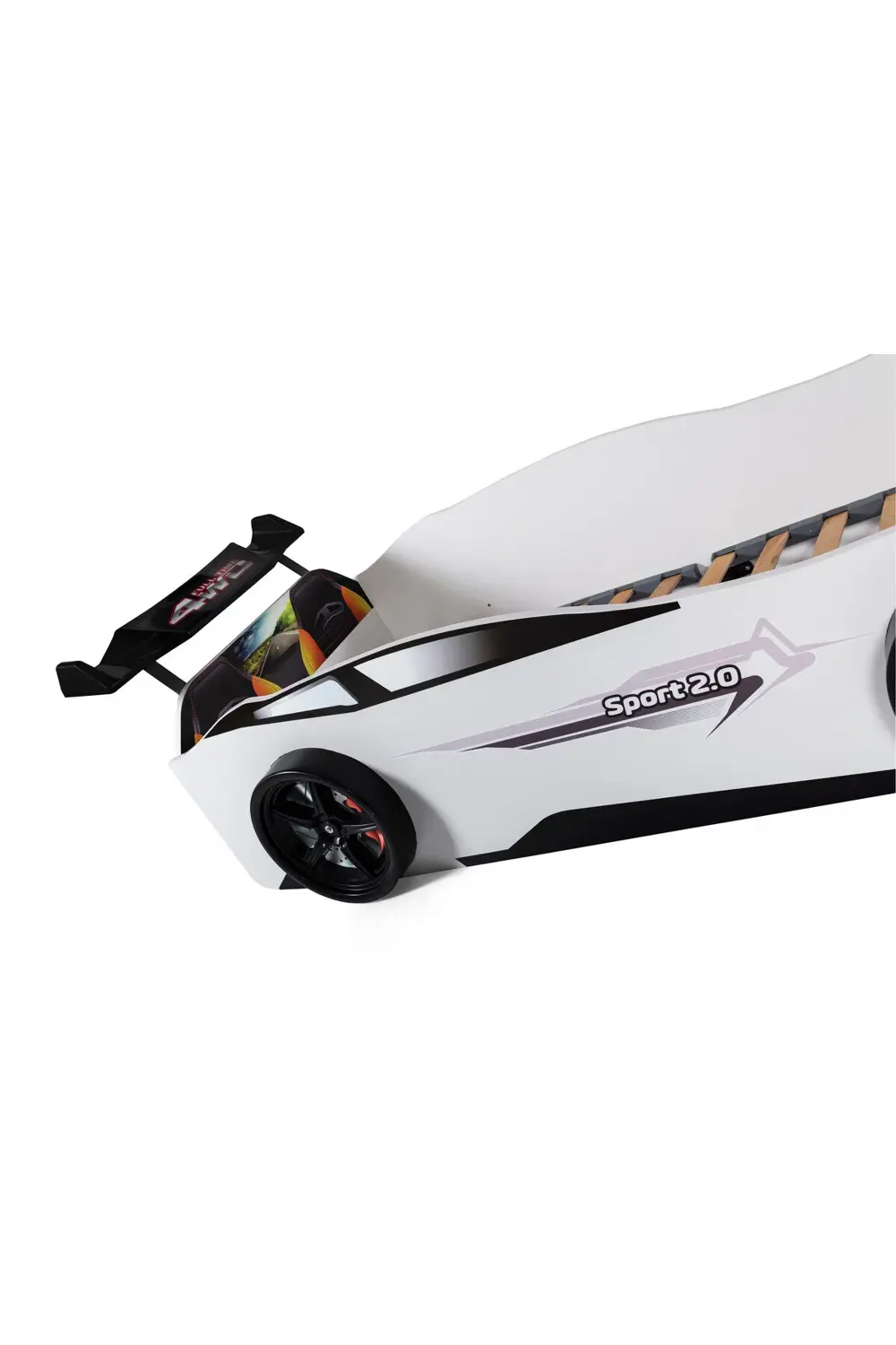 Beyaz Arabalı Yatak Sport Mst Işıklı