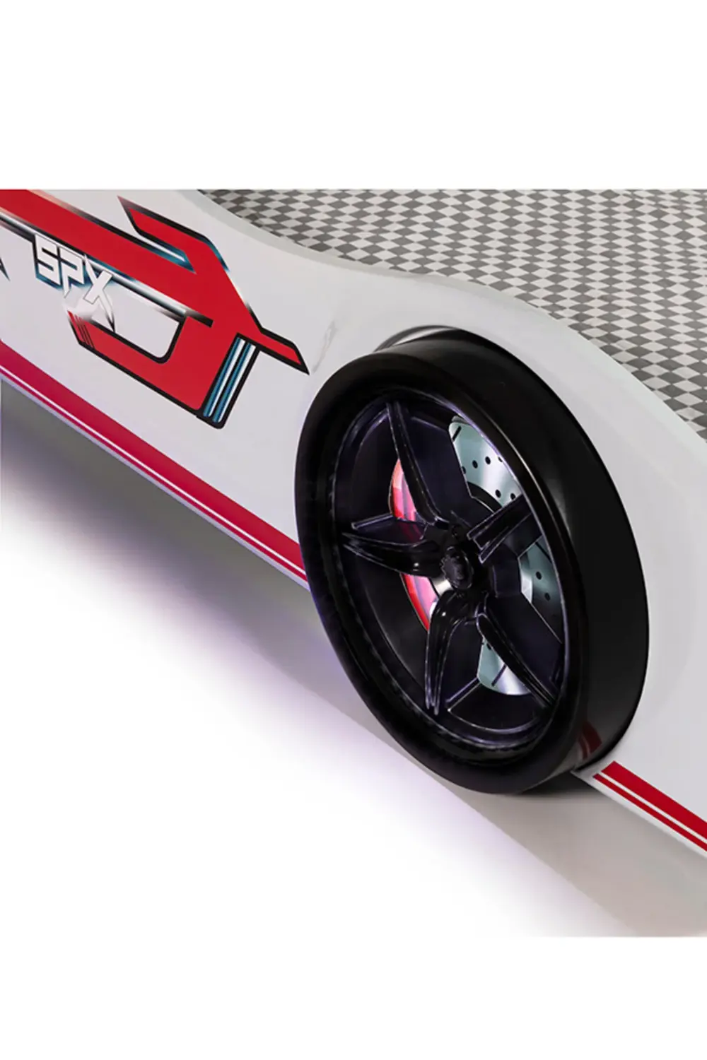 Beyaz Arabalı Yatak SPX Işıklı Full Plastik