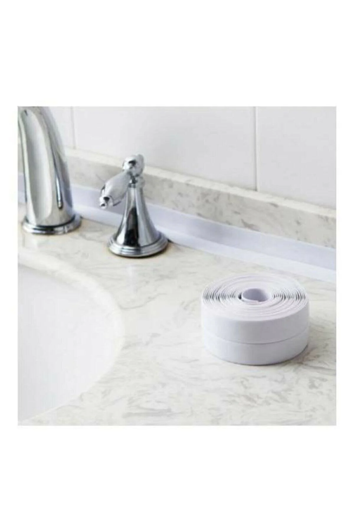 Beyaz Banyo Küvet Mutfak Lavabo Beyaz Su Sızdırmaz Bant Su Geçirmez Kenar Bandı