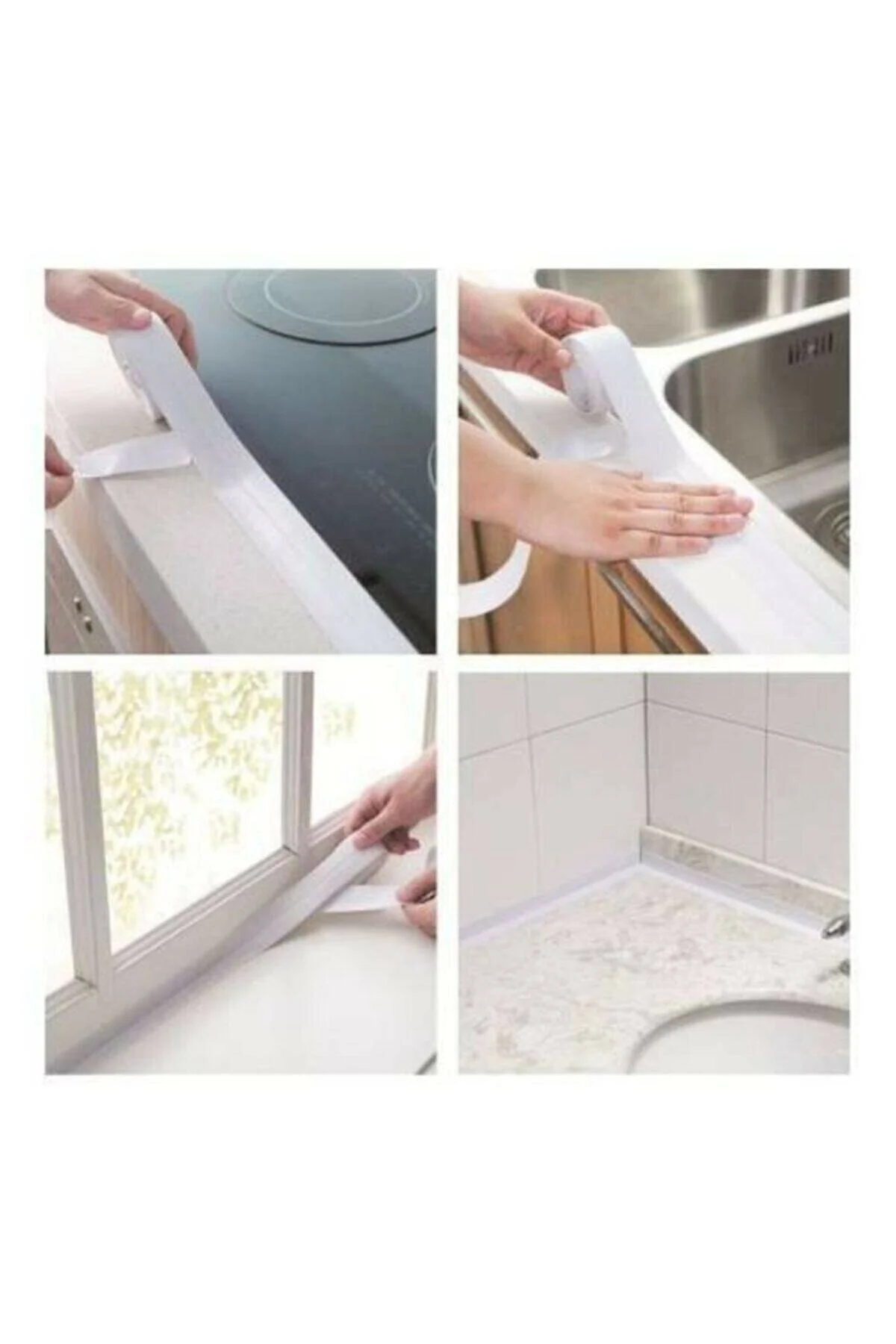 Beyaz Banyo Küvet Mutfak Lavabo Beyaz Su Sızdırmaz Bant Su Geçirmez Kenar Bandı