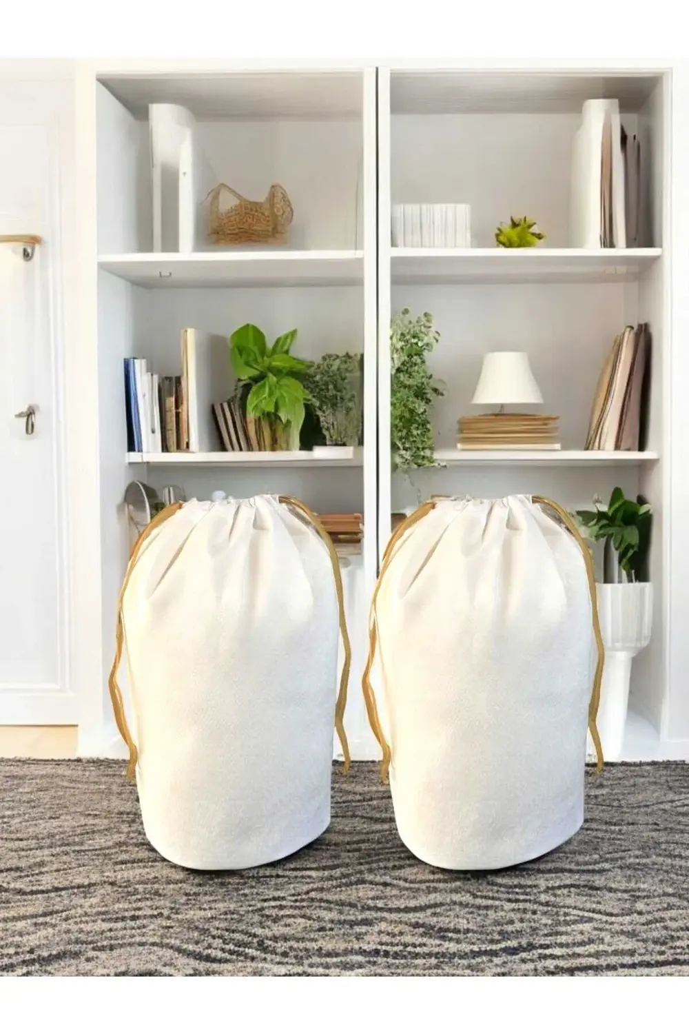 Beyaz Büzgülü Hurç 2'li Set Large 72x62 cm - Taşınma Çantası - Yo